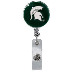 Michigan State Spartans Green Retractable Work ID Badge Reel Holder. NCAA